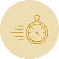 Timer Line Yellow Circle Icon vector
