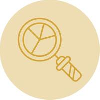 Magnifying Glass Line Yellow Circle Icon vector
