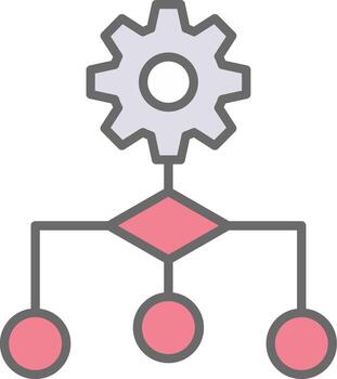 algoritmo línea lleno ligero icono vector