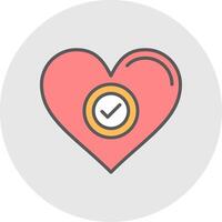 Heart Line Filled Light Icon vector