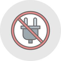 Prohibited Sign Line Filled Light Icon vector