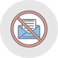 prohibido firmar línea lleno ligero icono vector