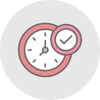 reloj línea lleno ligero icono vector