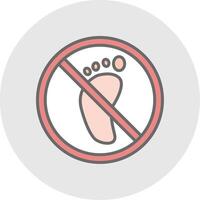 Prohibited Sign Line Filled Light Icon vector