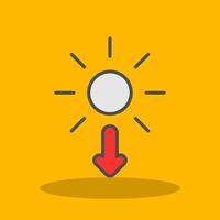 Sun Filled Shadow Icon vector