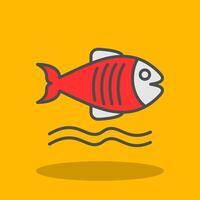 Flounder Filled Shadow Icon vector