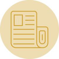 News Paper Line Yellow Circle Icon vector