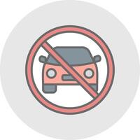 Prohibited Sign Line Filled Light Icon vector