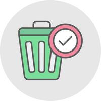 Waste Bin Line Filled Light Icon vector