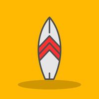 Surf Board Filled Shadow Icon vector