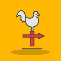 pollo lleno sombra icono vector