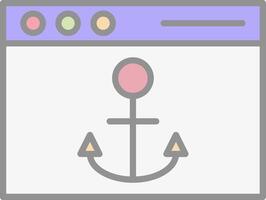 Anchor Text Line Filled Light Icon vector