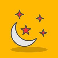 Moon Filled Shadow Icon vector