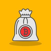 Bitcoin Bag Filled Shadow Icon vector