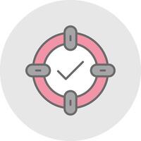 Target Line Filled Light Icon vector