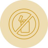 No Lighter Line Yellow Circle Icon vector
