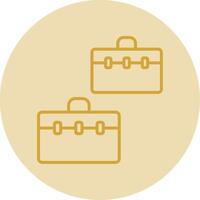 Suitcases Line Yellow Circle Icon vector