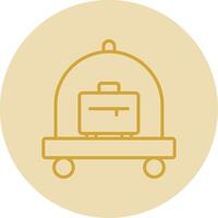 Cart Line Yellow Circle Icon vector