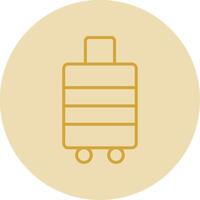 Luggage Line Yellow Circle Icon vector