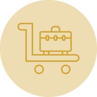 Trolley Line Yellow Circle Icon vector