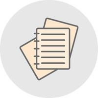 Notes Line Filled Light Icon vector