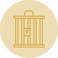 Cage Line Yellow Circle Icon vector