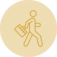 Man Line Yellow Circle Icon vector