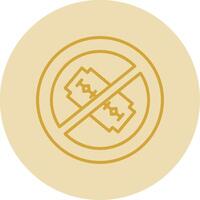 No Blade Line Yellow Circle Icon vector