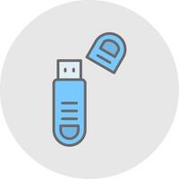 Usb Line Filled Light Icon vector