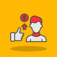 Brainstorming Filled Shadow Icon vector