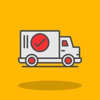 Approve Delivery Filled Shadow Icon vector