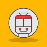 Underground Train Filled Shadow Icon vector