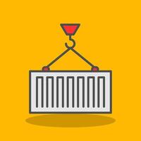 Container Loading Filled Shadow Icon vector