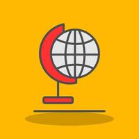 Globe Filled Shadow Icon vector