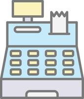 Cash Register Line Filled Light Icon vector