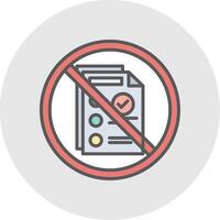 Prohibited Sign Line Filled Light Icon vector