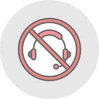 Prohibited Sign Line Filled Light Icon vector