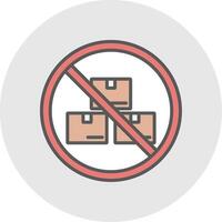 prohibido firmar línea lleno ligero icono vector