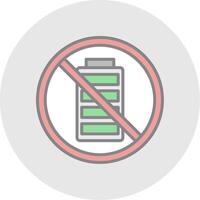 Empty Battery Line Filled Light Icon vector