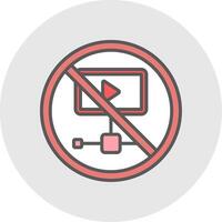 Prohibited Sign Line Filled Light Icon vector