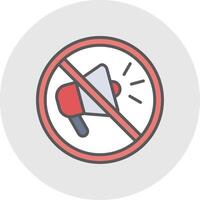 Prohibited Sign Line Filled Light Icon vector