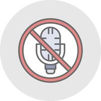 No Microphone Line Filled Light Icon vector