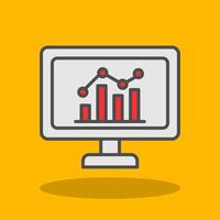 Statistics Filled Shadow Icon vector