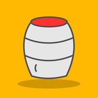 Barrel Filled Shadow Icon vector