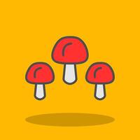 Mushrooms Filled Shadow Icon vector