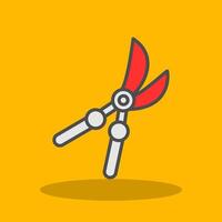 Purning Shears Filled Shadow Icon vector