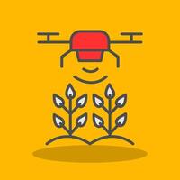 agrícola drones lleno sombra icono vector