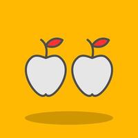 manzana lleno sombra icono vector