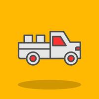 Pickup Truck Filled Shadow Icon vector