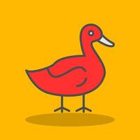 Duck Filled Shadow Icon vector